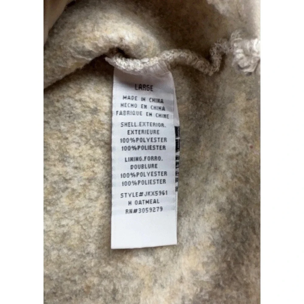 Thread & Supply Oatmeal Quarter Zip Fleece Pullover L Cozy Minimalist Outdoor - Picture 5 of 10